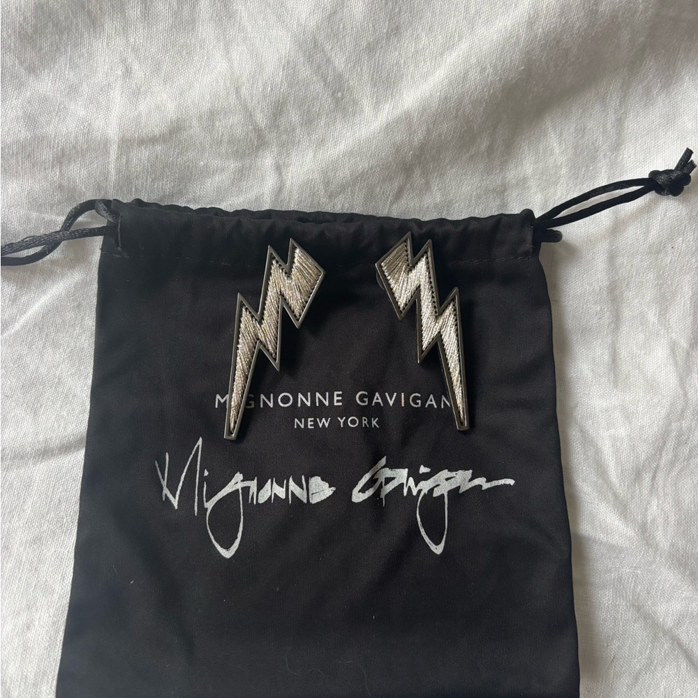 Mignonne Gavigan Silver Lightning Bolt Hair Clips
